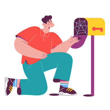 Man checking mailbox PNG, SVG
