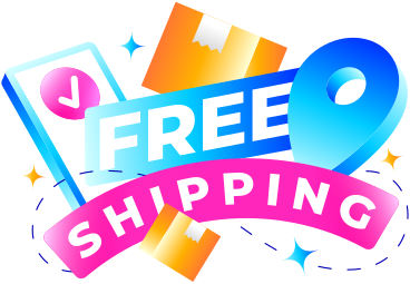 lettering free shipping with delivery elements and stars PNG, SVG