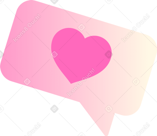 bubble with heart PNG, SVG