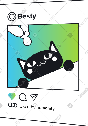 附有猫的照片的帖子 PNG, SVG