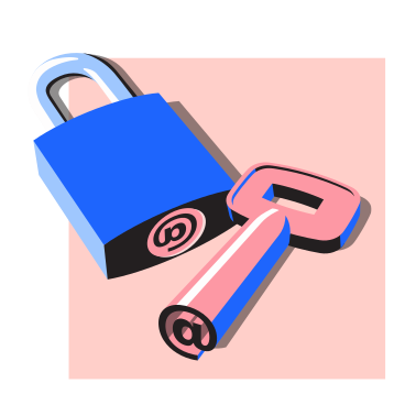 Mail protection, key and padlock  PNG, SVG