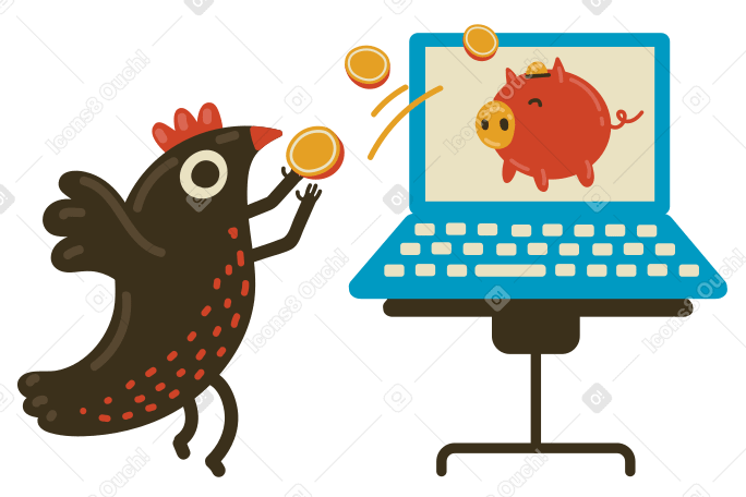 Online piggy bank PNG, SVG