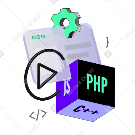 Окно кодирования и языки программирования в PNG, SVG