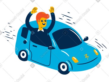 一名男子高速驾驶汽车 PNG, SVG