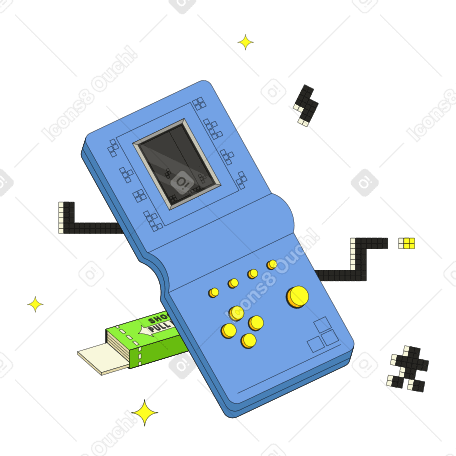 Retro pocket console for Tetris from the 90s PNG, SVG