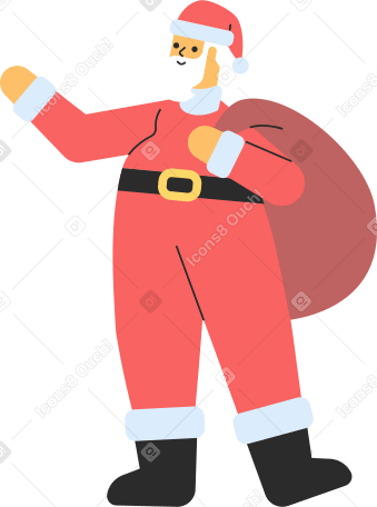 santa with presents PNG, SVG