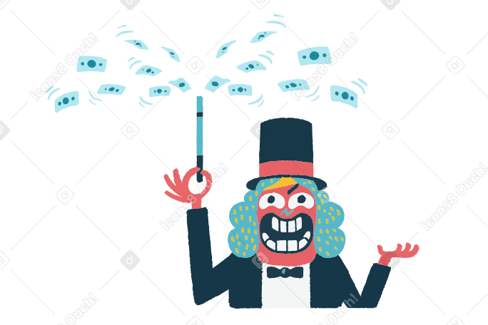 Magic money Illustration in PNG, SVG