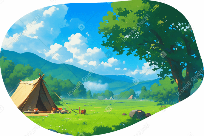 summer camping background PNG, SVG