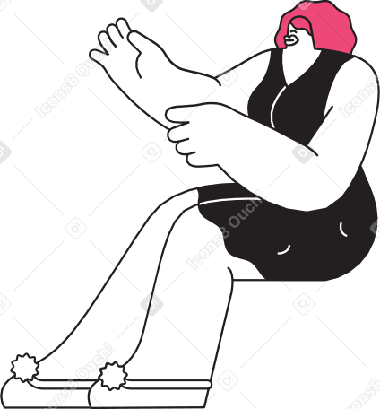 그녀의 손을 들고 앉아있는 여자 PNG, SVG