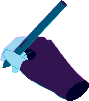 Hand in fingerlosem handschuh mit einem stift PNG, SVG