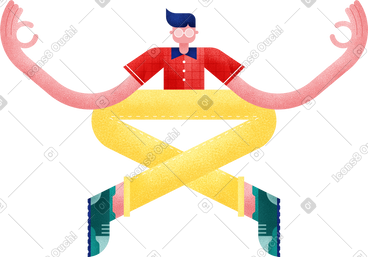 Boy in meditation pose PNG, SVG