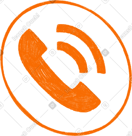 orange telephone handset sign PNG, SVG