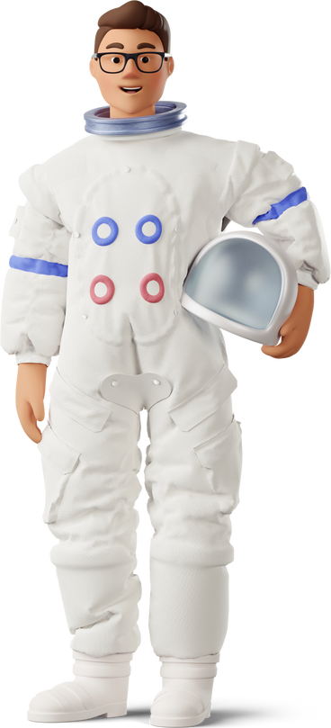 astronaut standing with helmet in hand PNG, SVG