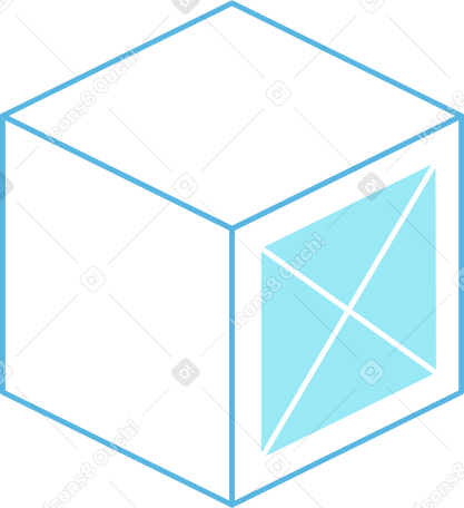 icône de cadre de ligne de cube PNG, SVG