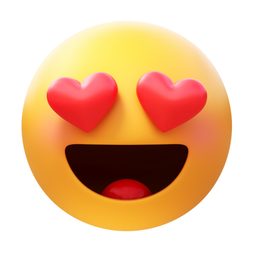 smiling face with heart eyes emoji PNG, SVG