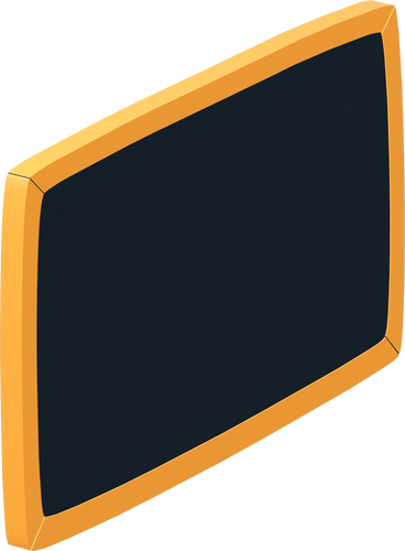 Empty chalk board with yellow frame to the right PNG, SVG