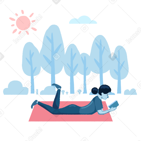 Chill in the park Illustration in PNG, SVG