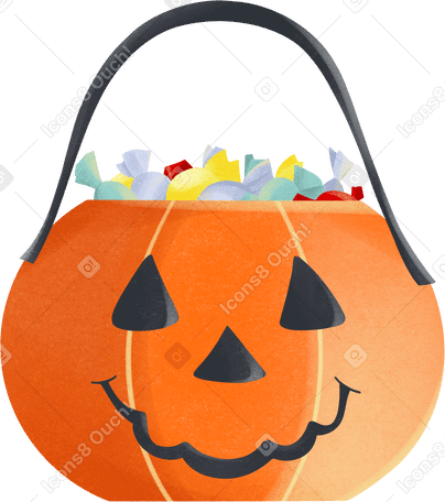 pumpkin with candies PNG, SVG