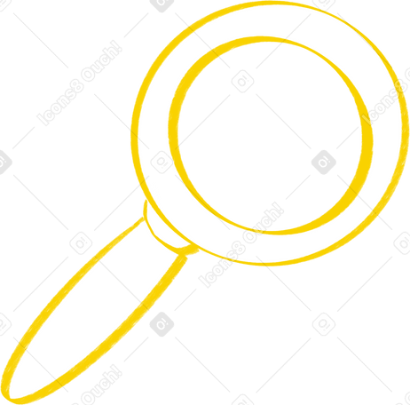 yellow magnifying glass PNG, SVG