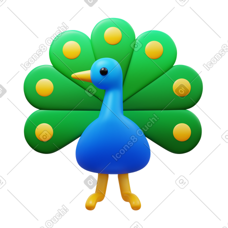 3D 孔雀 PNG, SVG