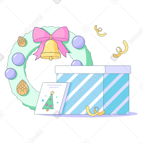 Gift for Christmas Illustration in PNG, SVG