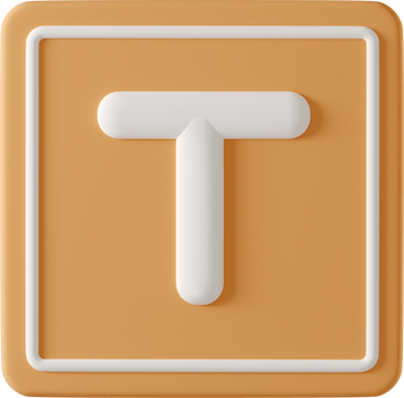 white letter T on orange square PNG, SVG