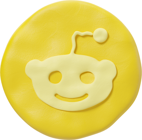 3D Round yellow reddit logo PNG, SVG