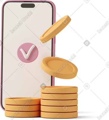 Money and phone PNG, SVG