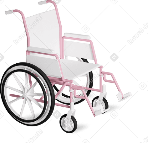 3D wheelchair Illustration in PNG, SVG