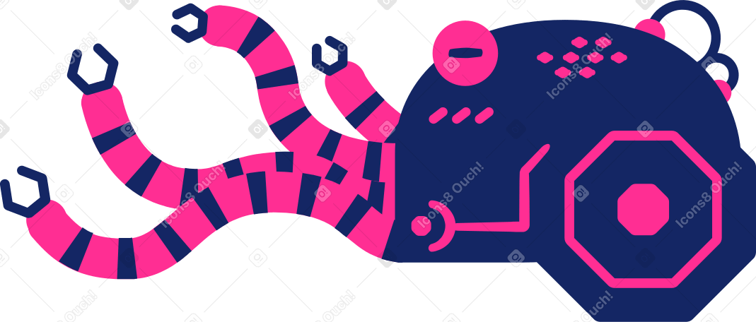 octopus cyborg Illustration in PNG, SVG