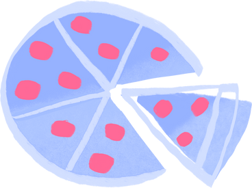 cut pizza with topping PNG, SVG