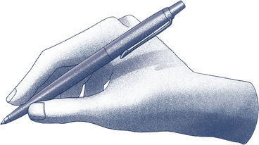 hand with a pen PNG, SVG