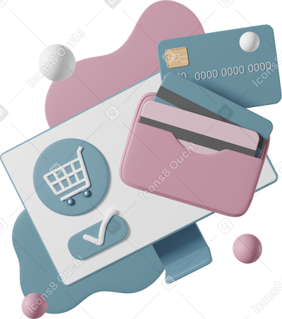 3D online shopping monitor PNG, SVG