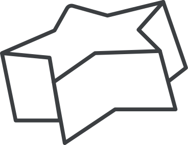 Étoile tridimensionnelle avec un contour noir PNG, SVG