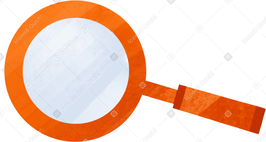 orange magnifier Illustration in PNG, SVG