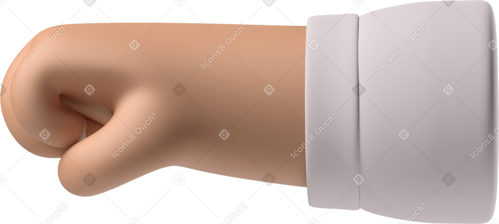 3D Fist of a tanned skin hand facing left PNG, SVG