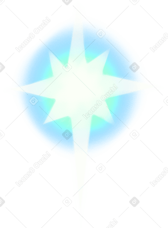 big white northen star with blue halo PNG, SVG