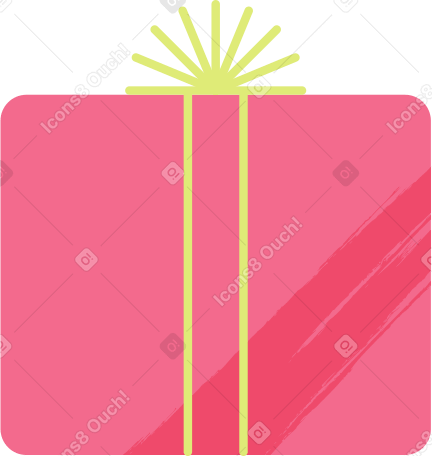 square gift box with bow Illustration in PNG, SVG