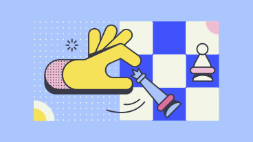 Hand making a clever move in a game of chess PNG, SVG