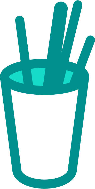 Glass with pencils PNG, SVG