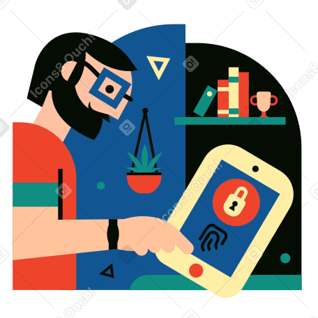 Phone Protection Illustration in PNG, SVG