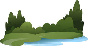 park with a pond and trees PNG, SVG