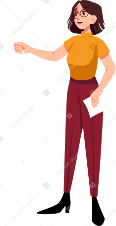teacher with pointer and paper Illustration in PNG, SVG