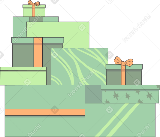 lot of christmas gifts PNG, SVG