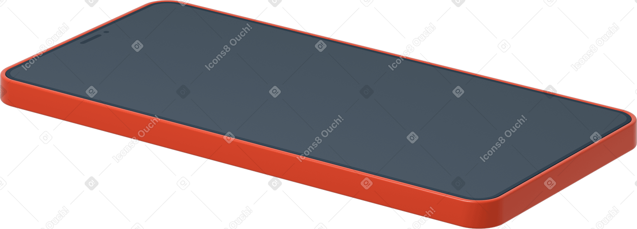 3D Perspective view of phone Illustration in PNG, SVG