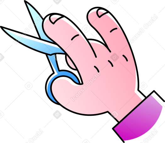 hand with scissors PNG, SVG