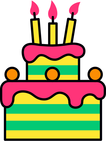 two tier birthday cake PNG, SVG