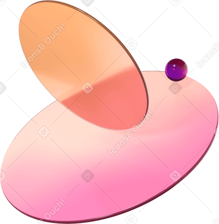 3D gradient disks and glass sphere PNG, SVG