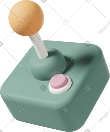 Arcade joystick green PNG, SVG