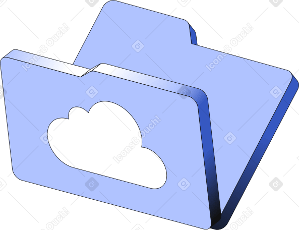 open folder with cloud Illustration in PNG, SVG